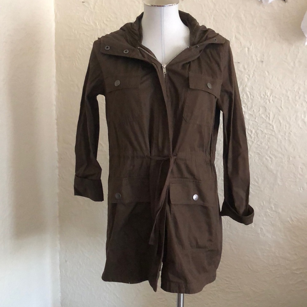 Forever 21 Light Brown Hooded Jacket Coat Small